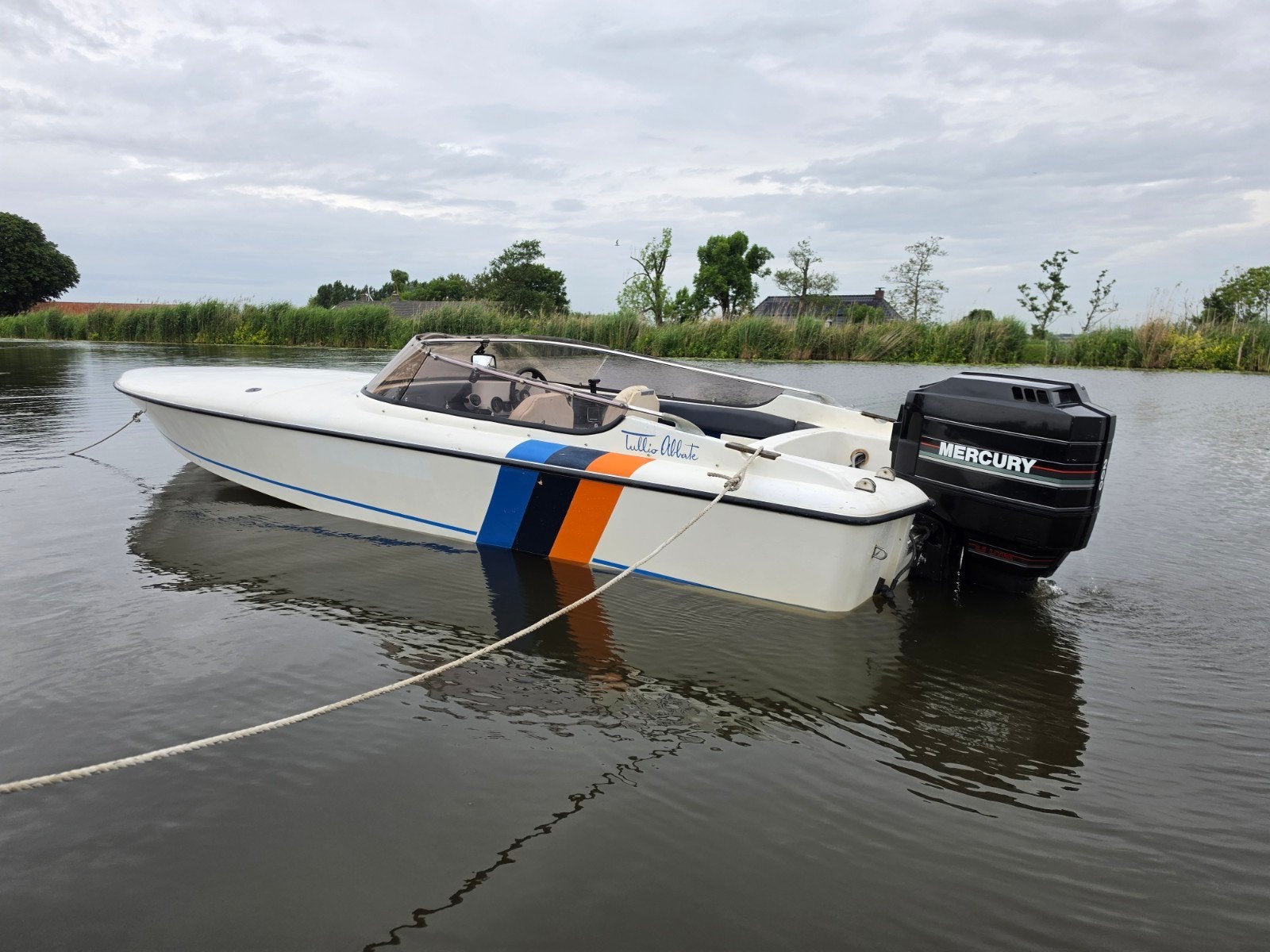 TULLIO ABBATE 21FT 200PK  VAARKLAAR!i, Watersport en Boten, Benzine, Gebruikt, Afdekzeil, Binnenboordmotor