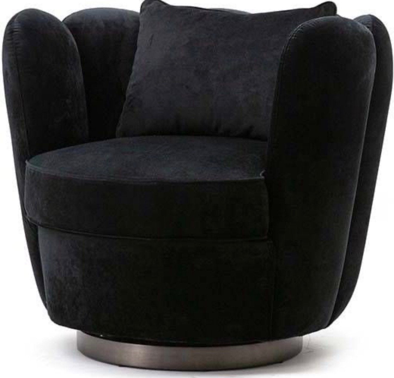 2 stuks Eleonora Draaifauteuil 'Maria' Velvet, kleur zwart, Ophalen of Verzenden, Zo goed als nieuw, 75 tot 100 cm, 50 tot 75 cm