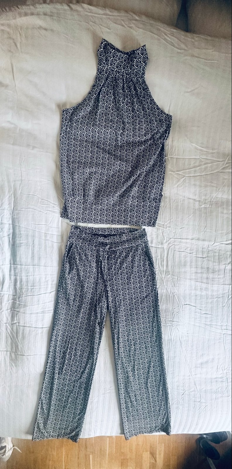 Lady Day travel setje: shirt (L) en broek (XS), Blauw, Ophalen of Verzenden, Zo goed als nieuw, Maat 36 (S)