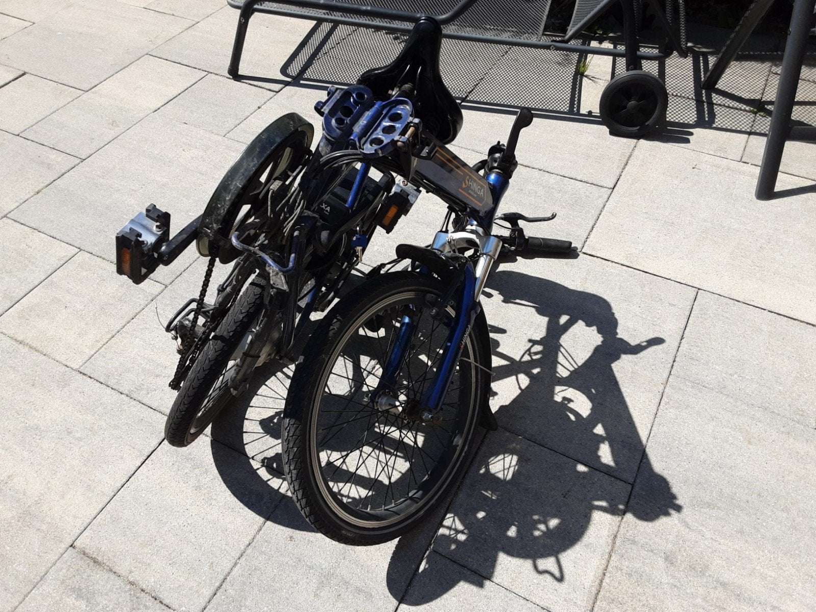 electriche vouwfiets Shinga Scamper S200 blauw, Gebruikt, Versnellingen, Totaal opvouwbaar, Ophalen