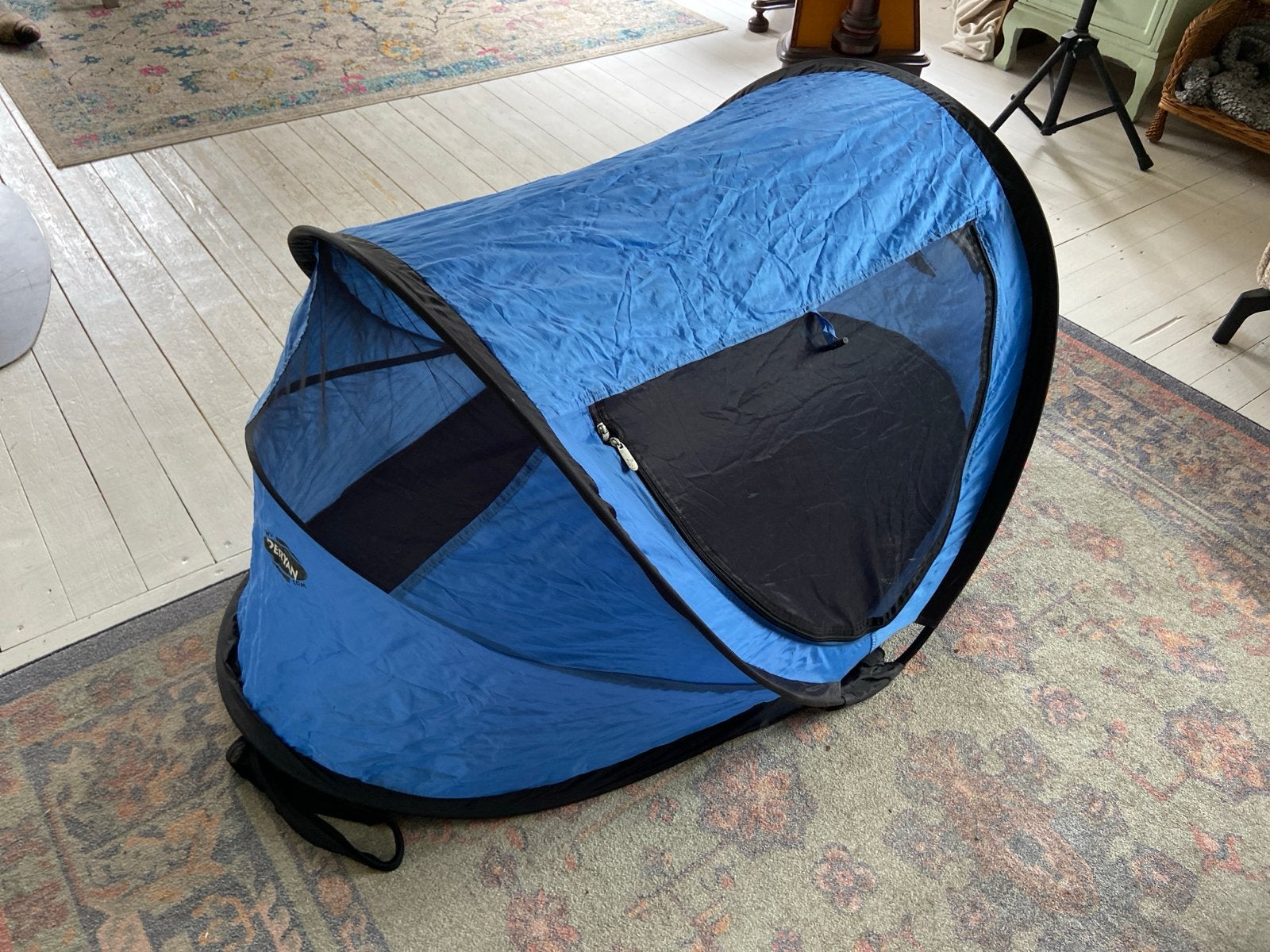 Deryan Travel-Cot Peuter Luxe - Blauw, Caravans en Kamperen, Tenten, Ophalen of Verzenden, Gebruikt, Tot en met 2