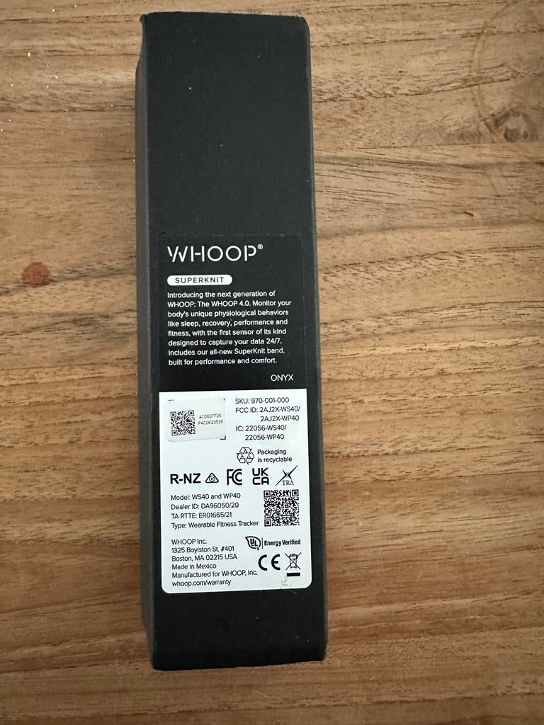 WHOOP 4.0 SuperKnit Onyx Fitness Tracker + Band, Sport en Fitness, Hartslagmeters, Verzenden, Nieuw