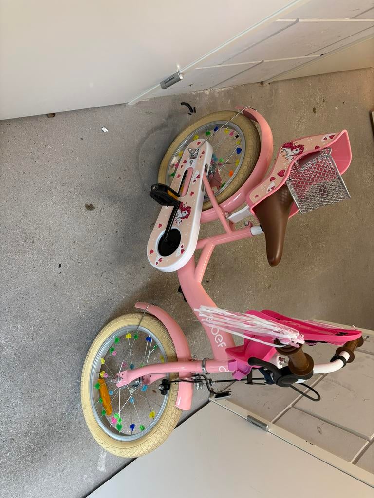 SJOEF Dolly Meisjesfiets 16 inch  Unicorn Roze, Ophalen, Gebruikt, 16 inch