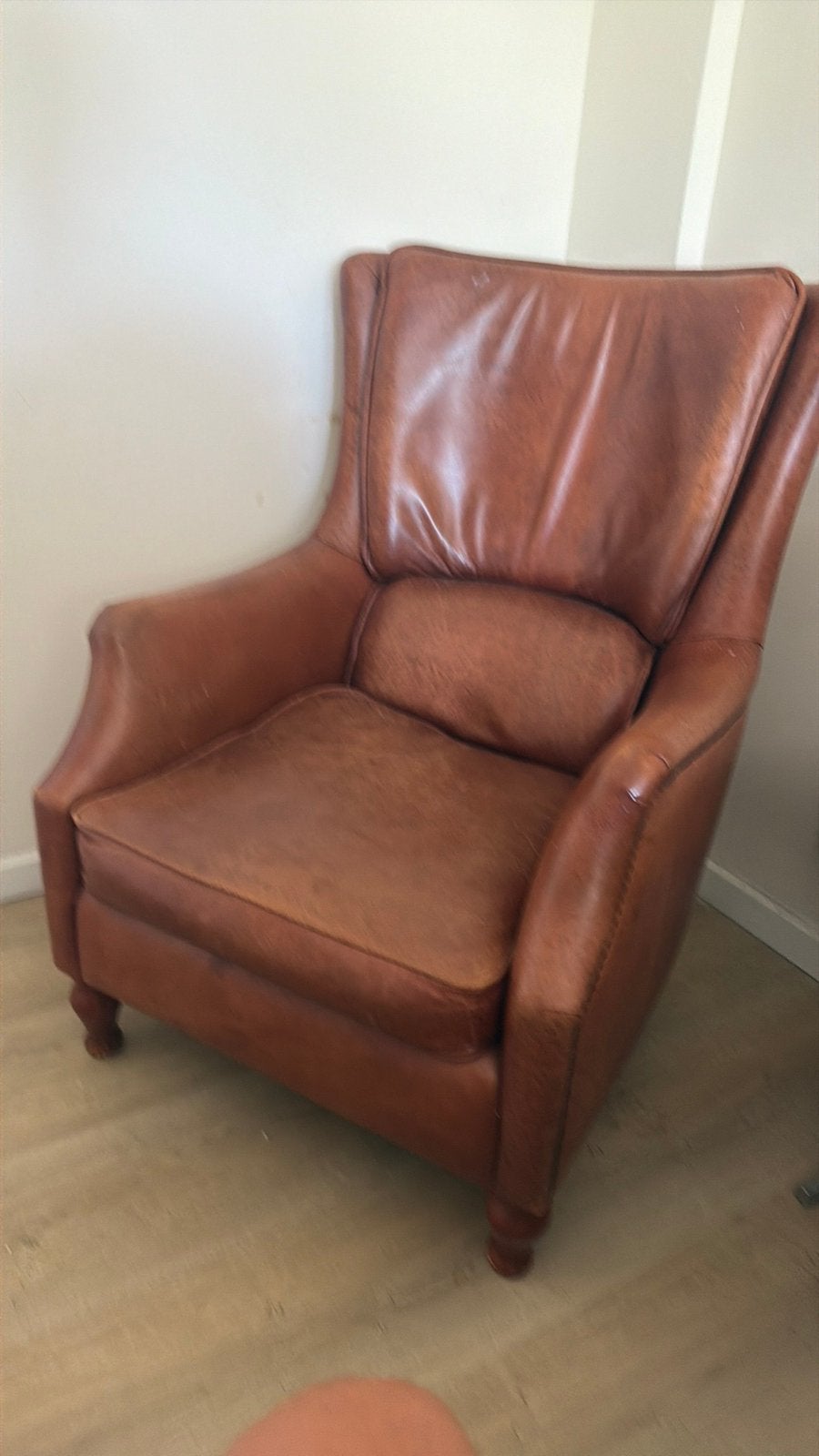Schaapsleren Bendic fauteuil, Huis en Inrichting, Fauteuils, Ophalen, Zo goed als nieuw, 75 tot 100 cm, 50 tot 75 cm