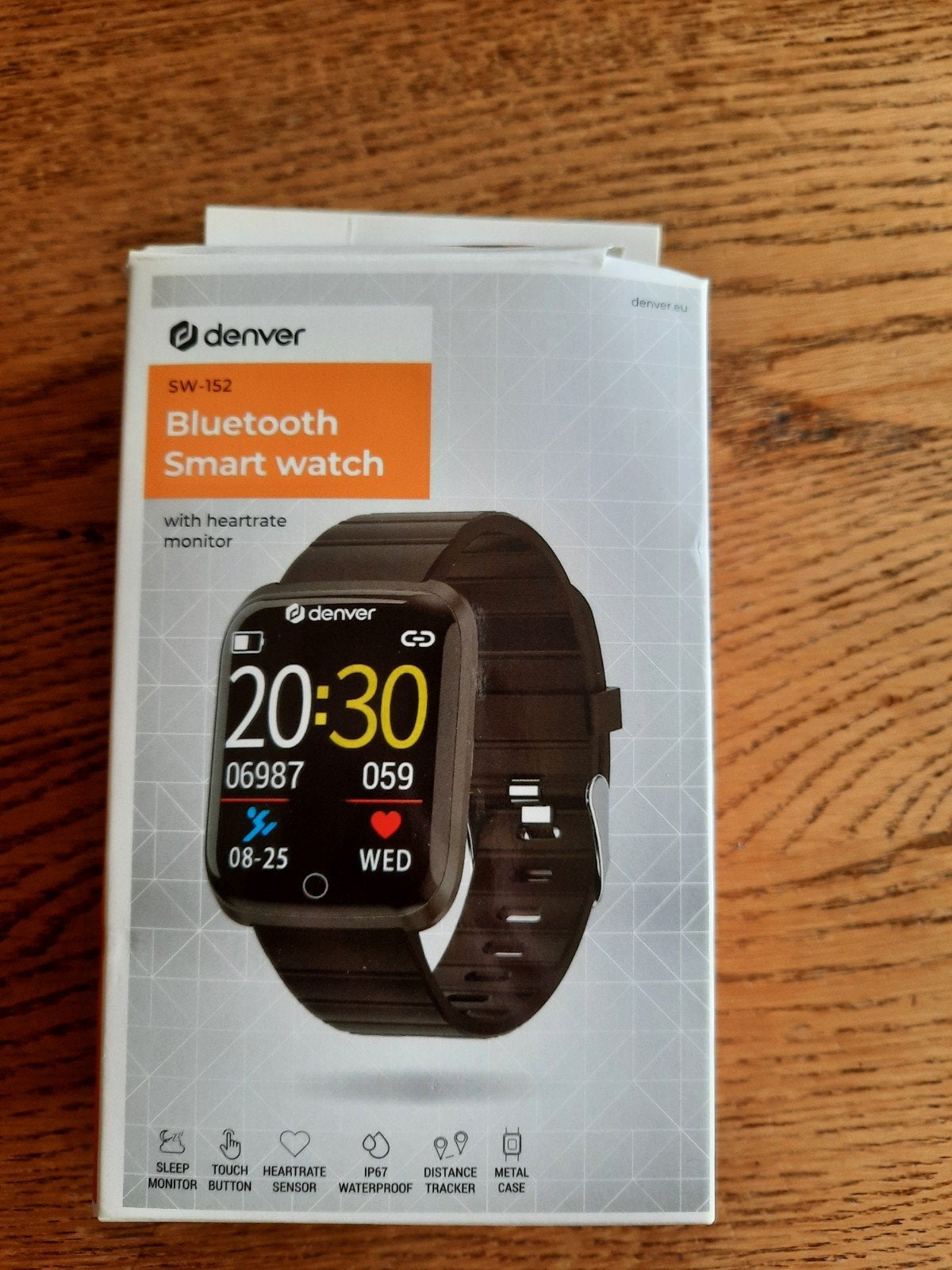 Denver SW-152 Bluetooth Smartwatch met hartslagmeter, Stappen, Zwart, Ophalen of Verzenden, Zo goed als nieuw