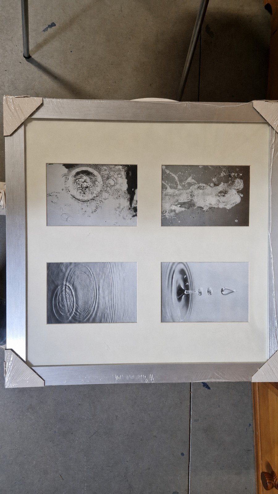 2x Nieuwe Fotolijst Aluminium 45x45 cm met Passe-partout, Audio, Tv en Foto, Fotografie | Fotolijsten, Zilver, Nieuw, Collagefotolijst