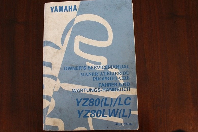 Yamaha YZ80 L LC W 1988 motorcycle owner's service manual, Ophalen of Verzenden, Yamaha