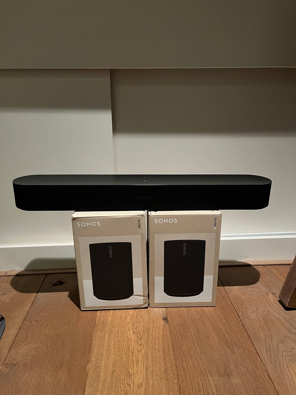 Sonos set: Beam 1, sonos era 100 2 stuks, Ophalen of Verzenden, Bluetooth, Zo goed als nieuw