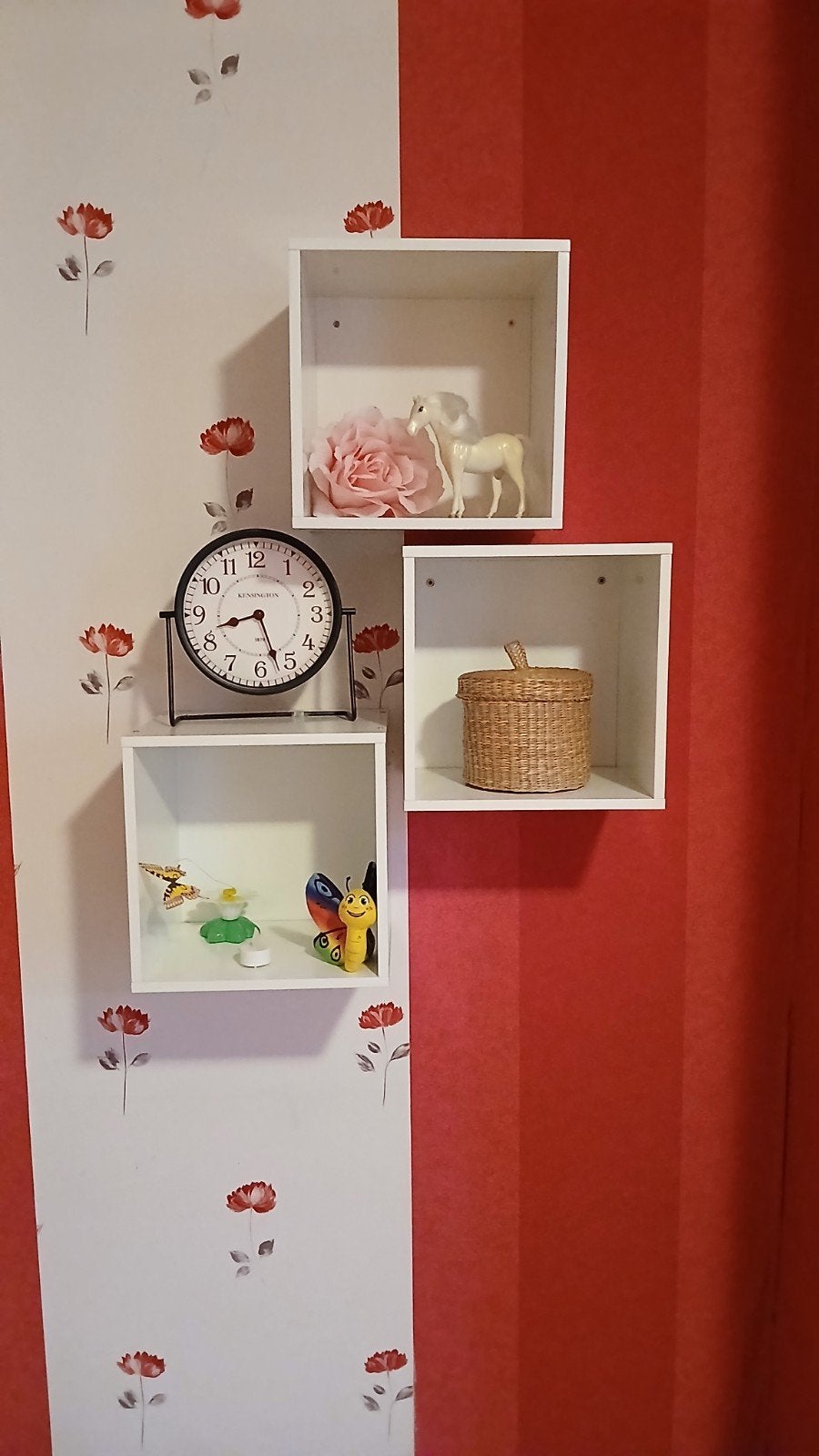 Set van 3 witte kubus wandplanken - 30x30x23 cm, Ophalen, Zo goed als nieuw