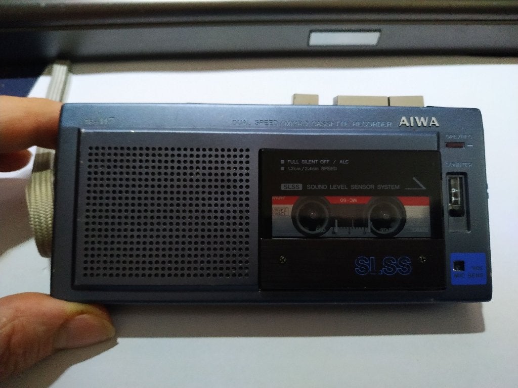 Aiwa TP-M7BL Microcassetterecorder defect, Ophalen of Verzenden, Enkel, Overige merken