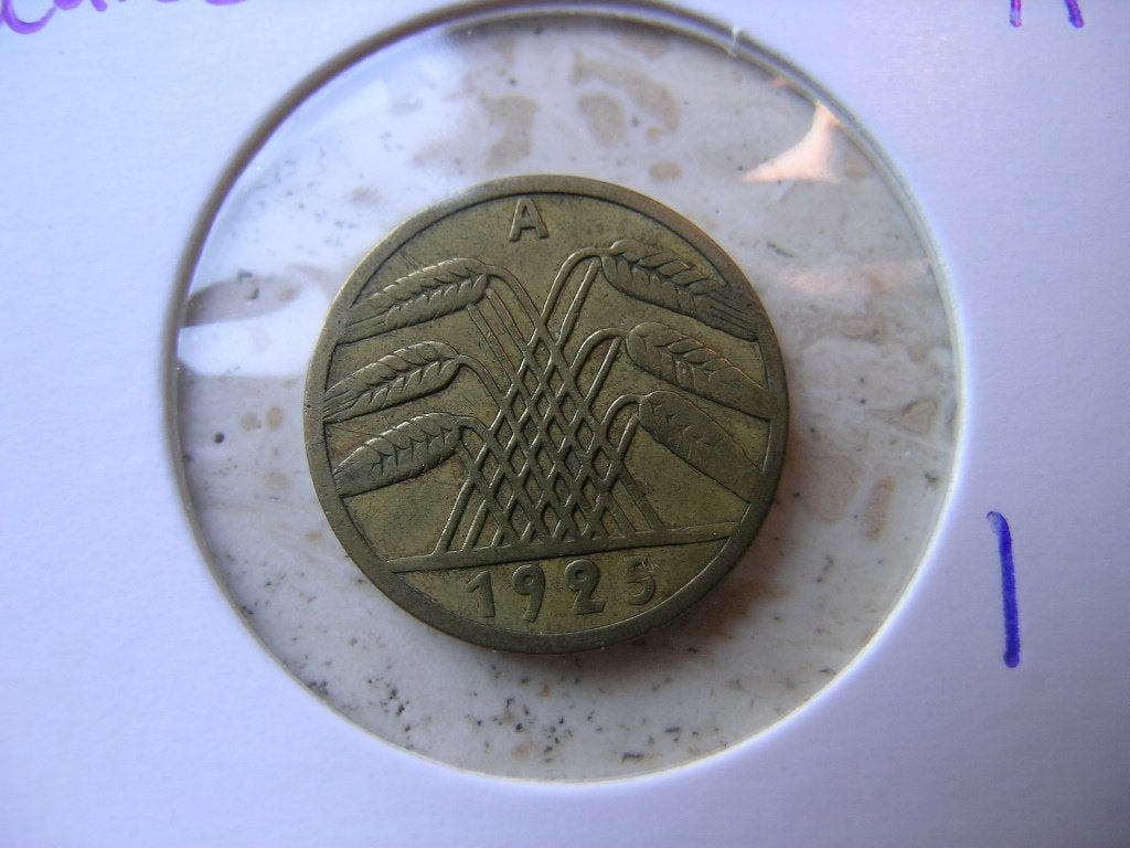 5 Reichspfennig 1925 A Duitsland (nr 1), Ophalen of Verzenden, Duitsland, Losse munt