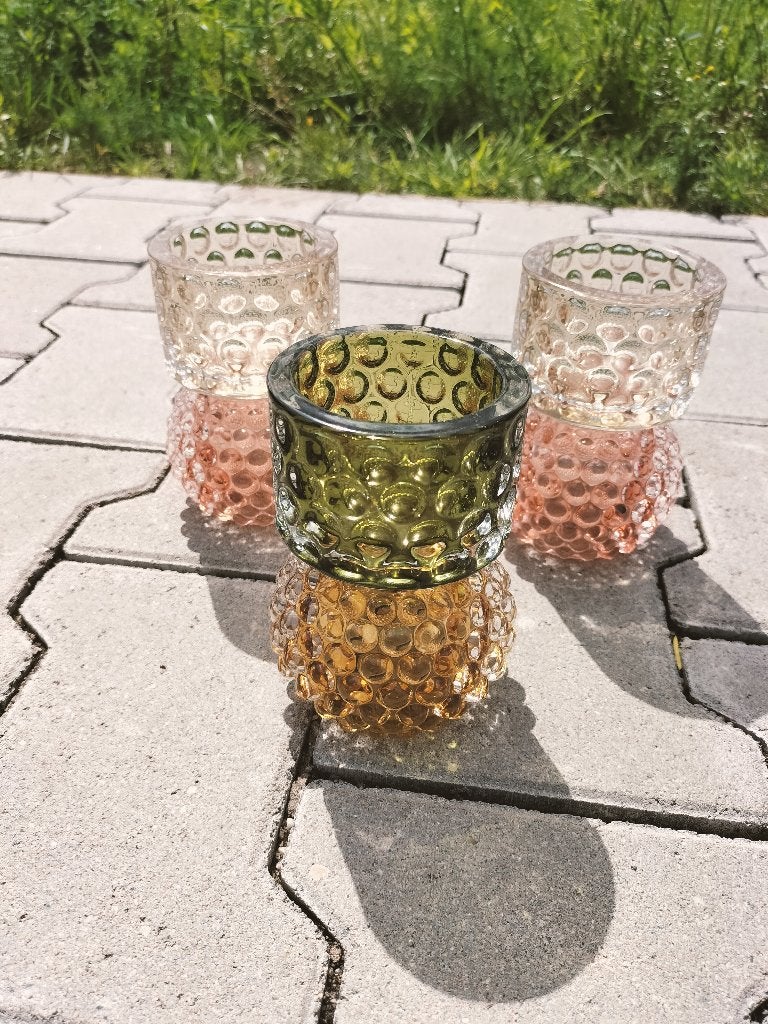 3x glazen omkeer kandelaar - RRP €59,95, Huis en Inrichting, Overige materialen, Nieuw, Ophalen of Verzenden, Kandelaar