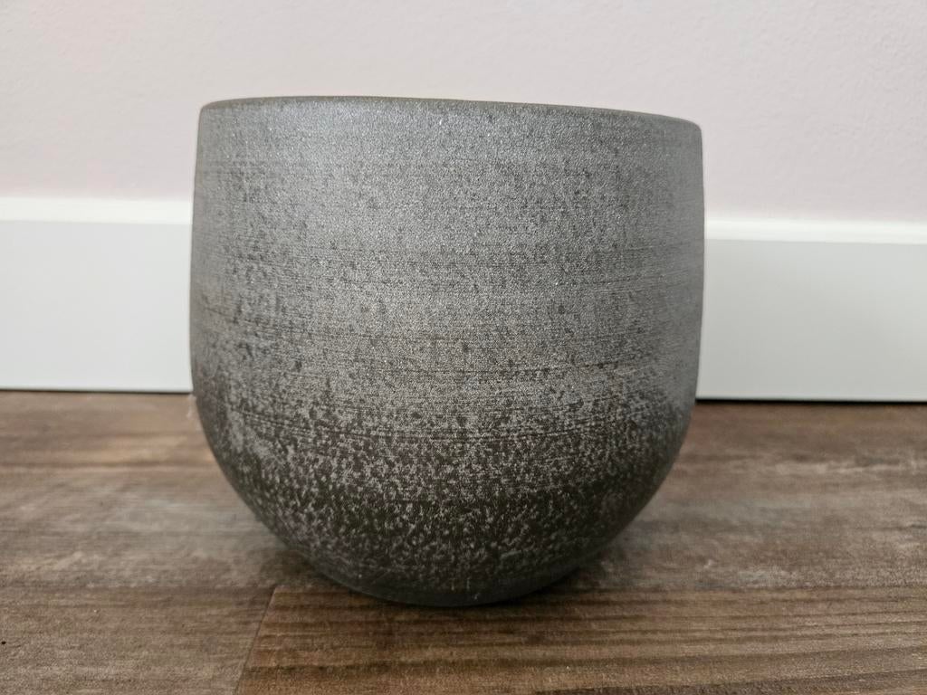 1 - bloempot Esra mistic grey D18H16cm, Ophalen, Overige materialen, Rond, Binnen