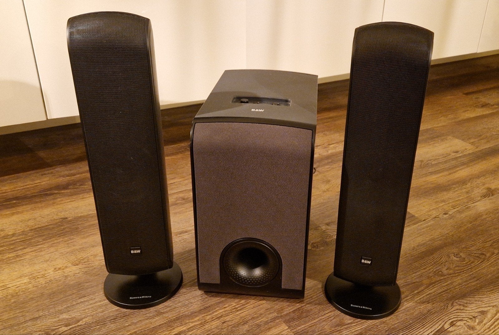 B&W VM1 Speakerset met AS1 Subwoofer, Ophalen, Gebruikt, Speakerset, 60 tot 120 watt
