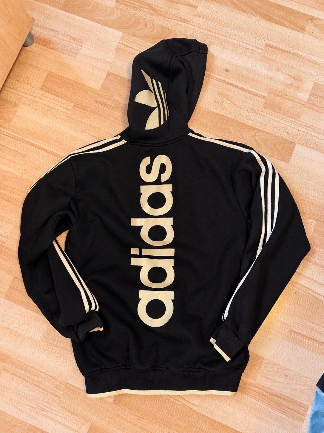 dik Zwart-goud Adidas vest capuchon maat XXL, Ophalen of Verzenden, Gedragen, Overige maten, Zwart