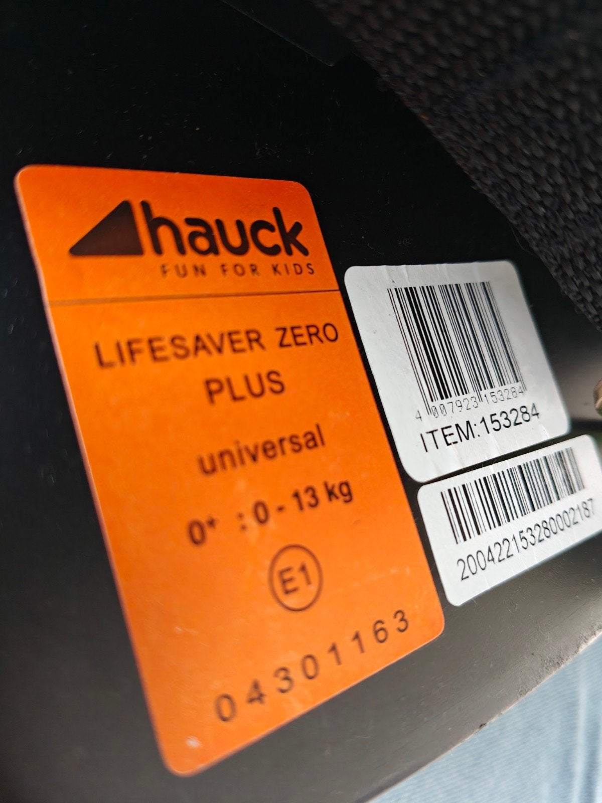 Hauck Lifesaver Zero Plus autostoel 0-13 kg, Ophalen of Verzenden