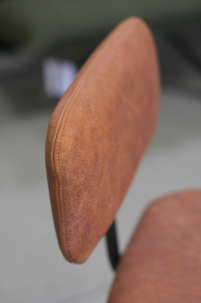 Luxe barstoel barkruk Zipp Jess Design metaal & leer bruin, Ophalen, 5 krukken of meer, Met voetsteun, 60 tot 90 cm