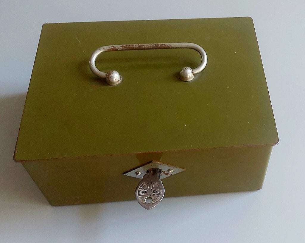 vintage geldkistje, Ophalen, Minder dan 50 cm, Gebruikt, Minder dan 50 cm
