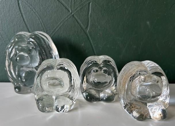 Bergdala Glasbruk trollen familie glas Zweeds design 1970's, Ophalen of Verzenden