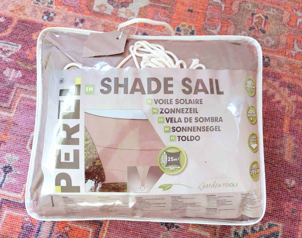 Nieuw! Perel schaduwdoek Taupe 5x5m - 90% UV-bestendig, Ophalen of Verzenden, Nieuw