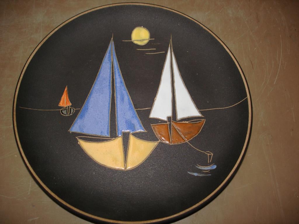 '50/60 vintage RUSCHA 711 7 Germany keramiek handarbeit DL., Ophalen of Verzenden