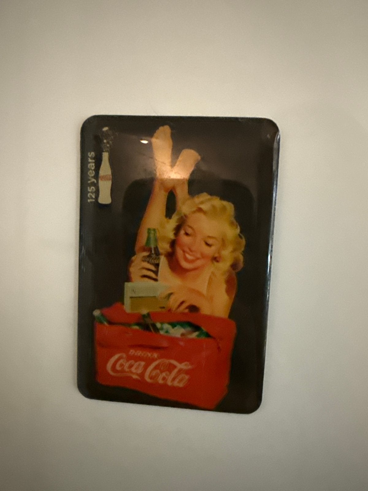 Coca-Cola 125 jaar Marilyn Monroe magneet, Ophalen of Verzenden, Gebruikt, Gebruiksvoorwerp