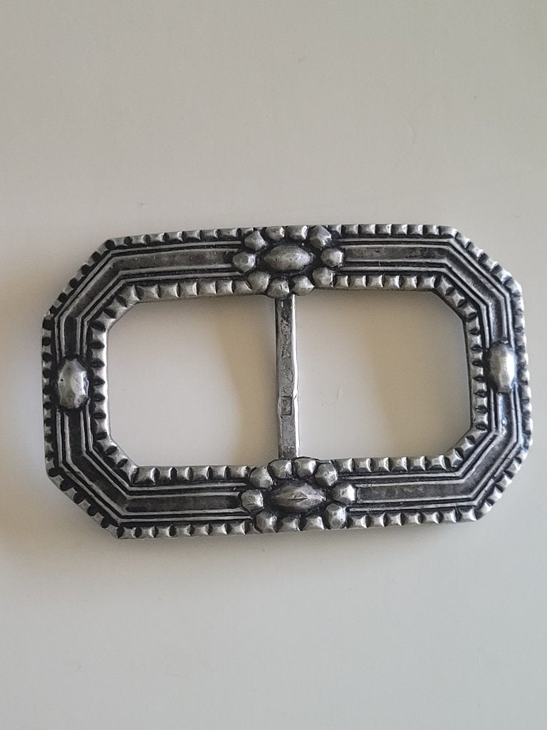 Georgian Engraved Sterling Silver Sash Belt Buckle circ1900, Ophalen of Verzenden
