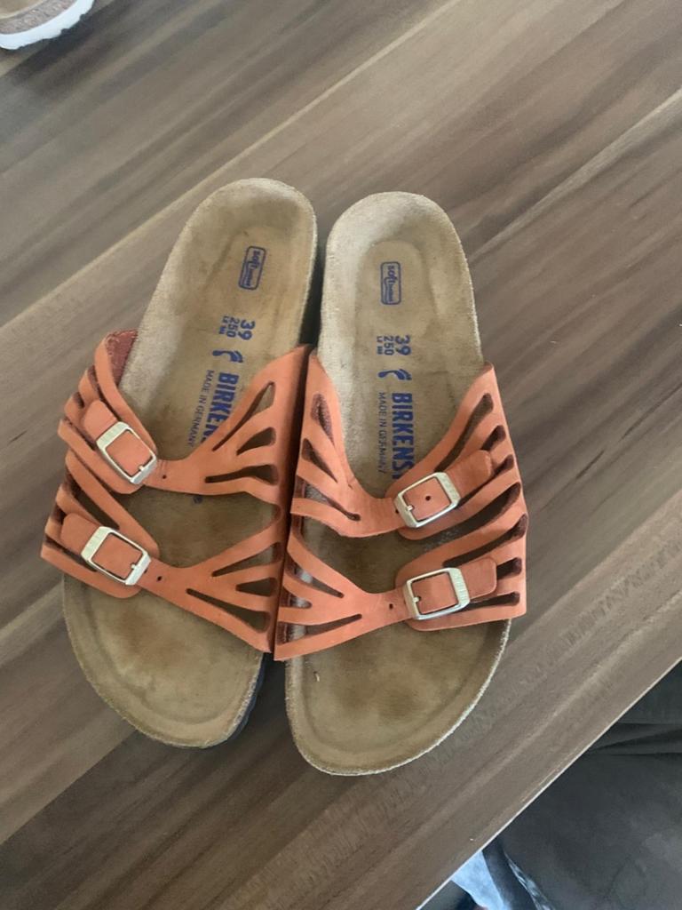 Birkenstock sandalen maat 39, Overige typen, Oranje, Ophalen of Verzenden, Zo goed als nieuw