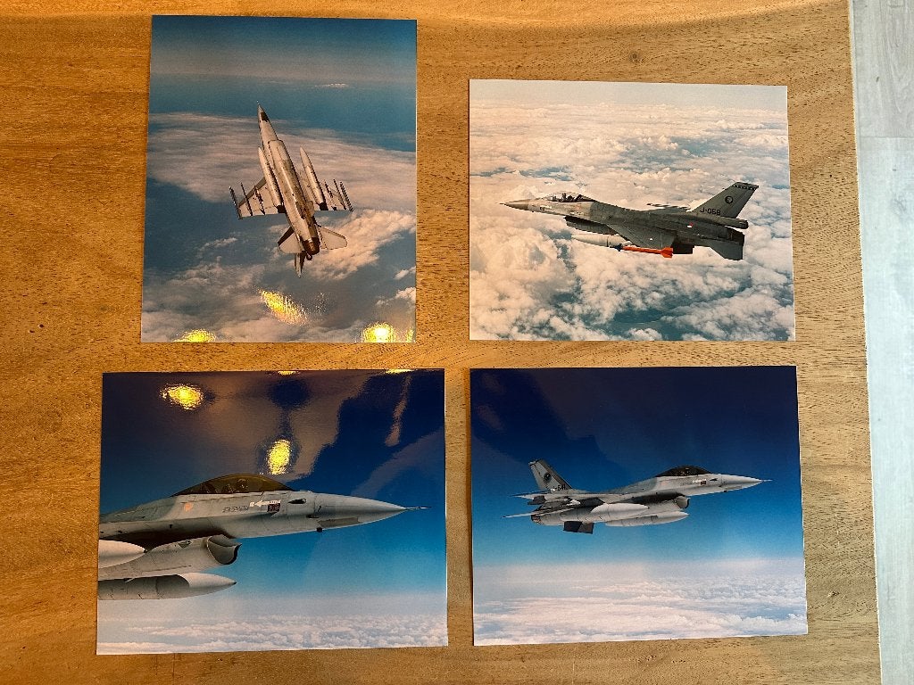 7 originele KLu F-16 luchtfoto's 2002 Fotovlucht Soesterberg, Ophalen of Verzenden, Zo goed als nieuw, Kaart, Foto of Prent
