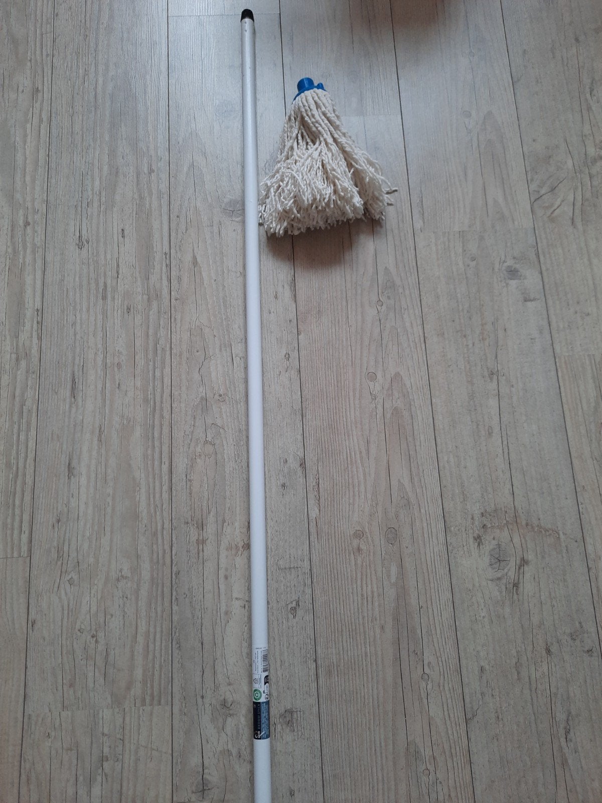 Witte dweil/zwabber met steel zgan, Huis en Inrichting, Ophalen, Mop of Dweil