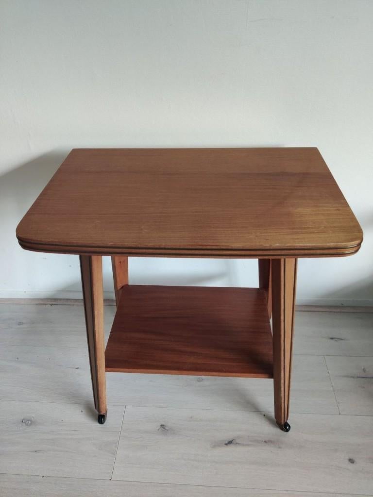 Vintage Deens bijzettafel / salontafel / tv tafel jaren 60, Gebruikt, Minder dan 100 cm, 25 tot 50 cm, 50 tot 100 cm