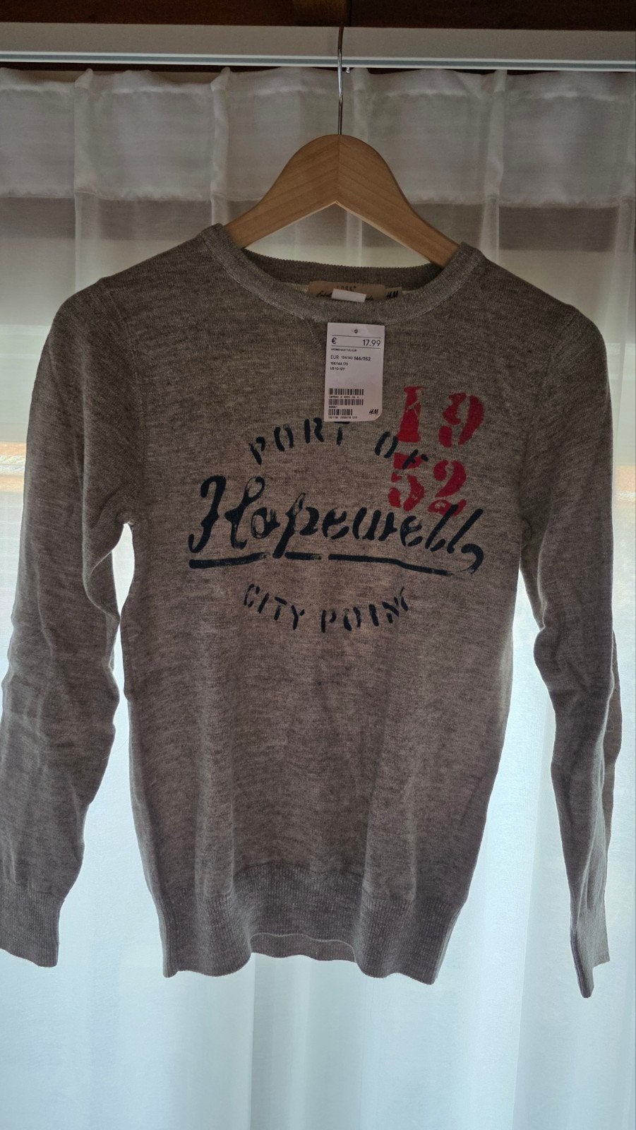 Crème gemêleerde dunne trui H&M maat 146/152 (nieuw), Ophalen of Verzenden, Nieuw, Meisje, Trui of Vest