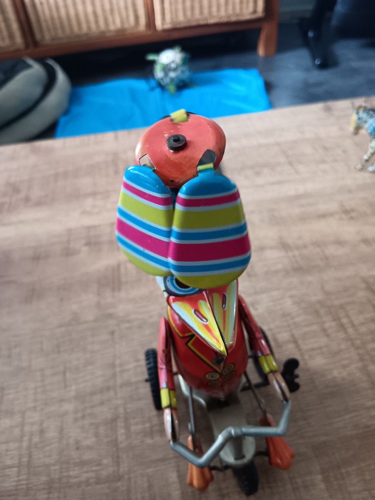 Vintage blikken eend op driewieler - Opwindbaar speelgoed, Antiek en Kunst, Antiek | Speelgoed, Verzenden