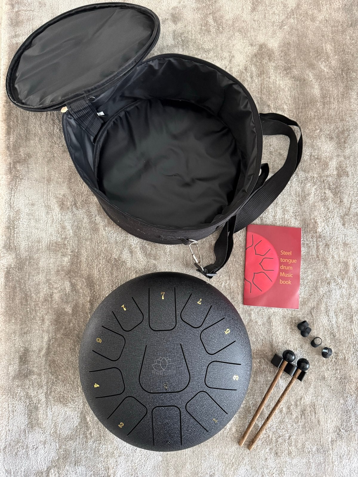 Handpan met toebehoren - Zo goed als nieuw, Ophalen, Zo goed als nieuw, Overige soorten, Met koffer of draagtas