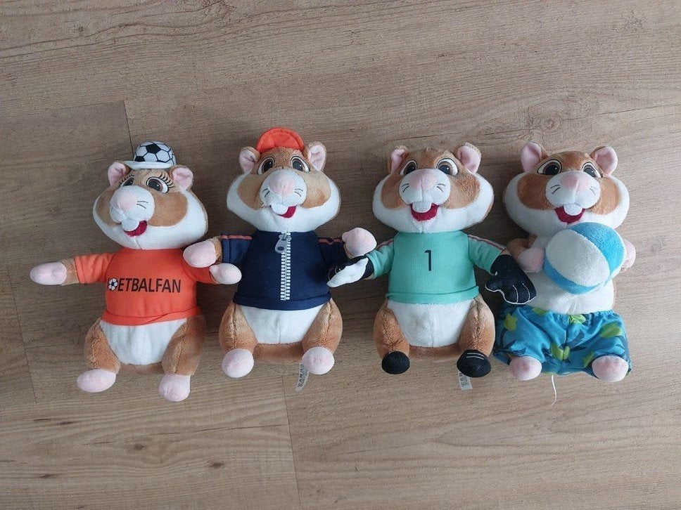 Set van 4 Hamster Knuffels AH, Gebruikt, Overige merken, Overige karakters, Hamster