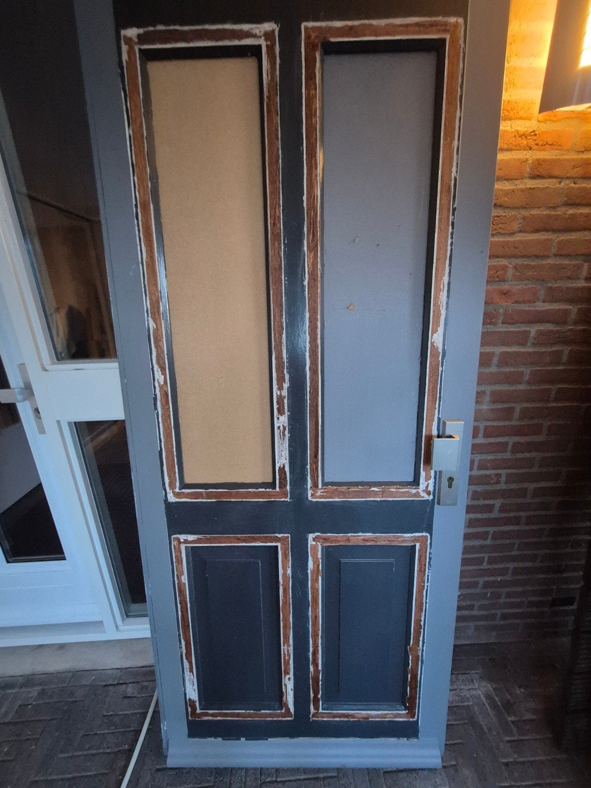 Buitendeur 211,5x93 cm met driepuntssluiting, Ophalen, Gebruikt, 80 tot 100 cm, 215 cm of meer