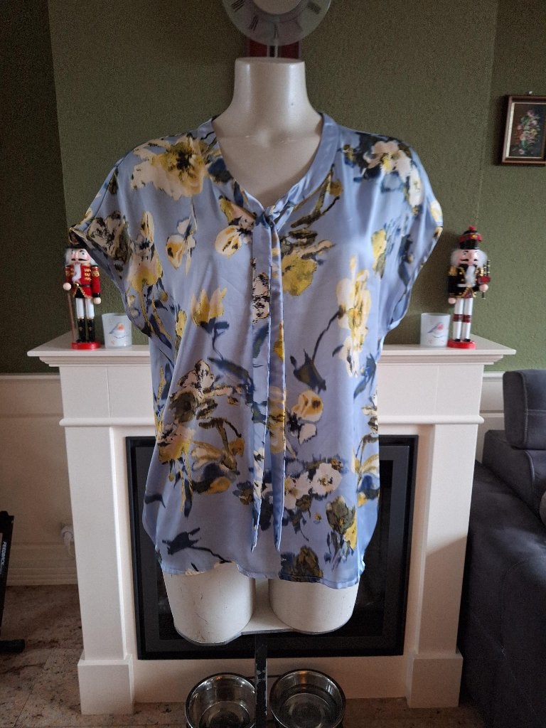 Kyra en Kop blauw gele top mt 42, Maat 42/44 (L), Zo goed als nieuw, Korte mouw, Kyra & Ko