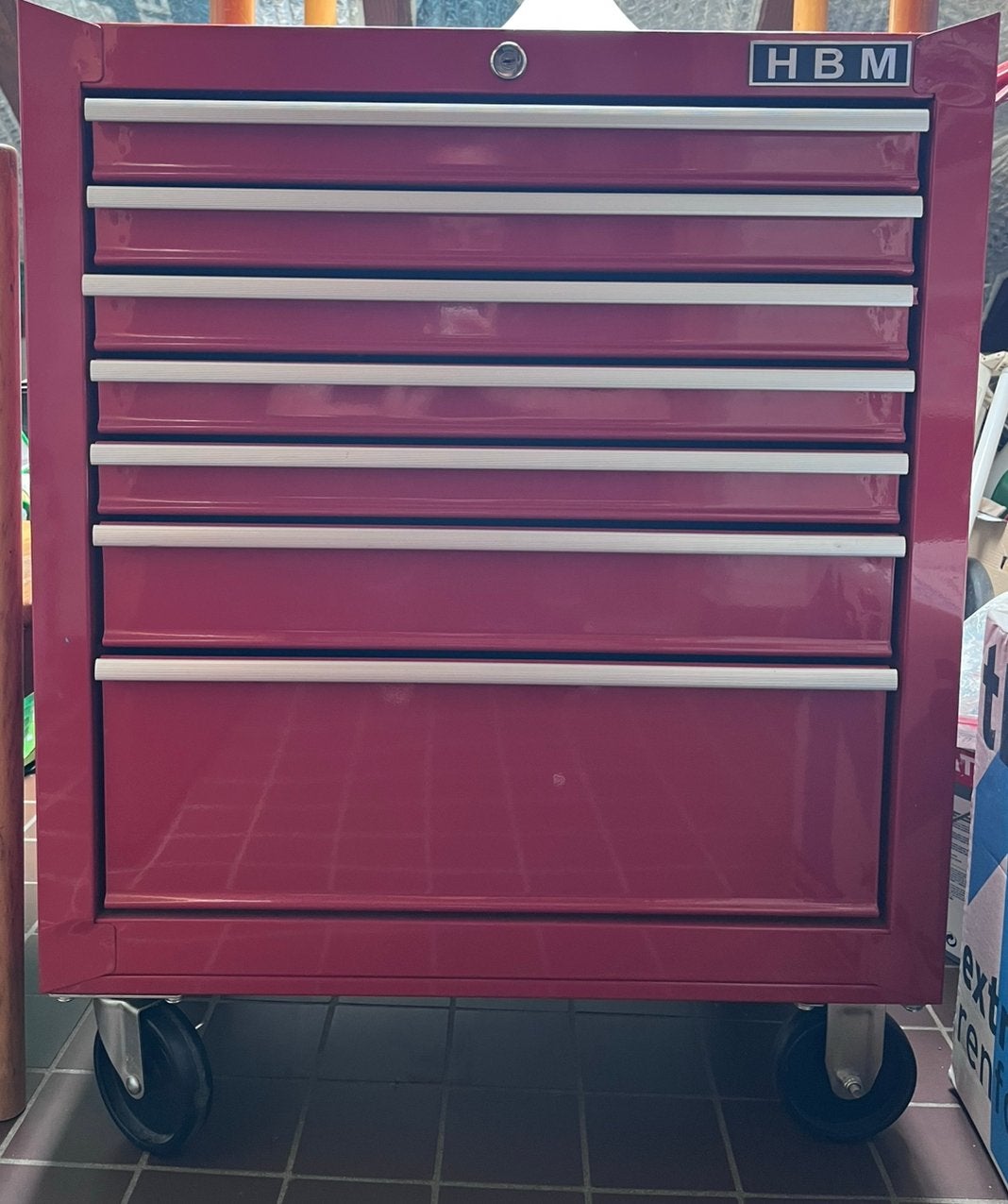 HBM gereedschapswagen 7 laden 62 cm, rood, Ophalen, Zo goed als nieuw