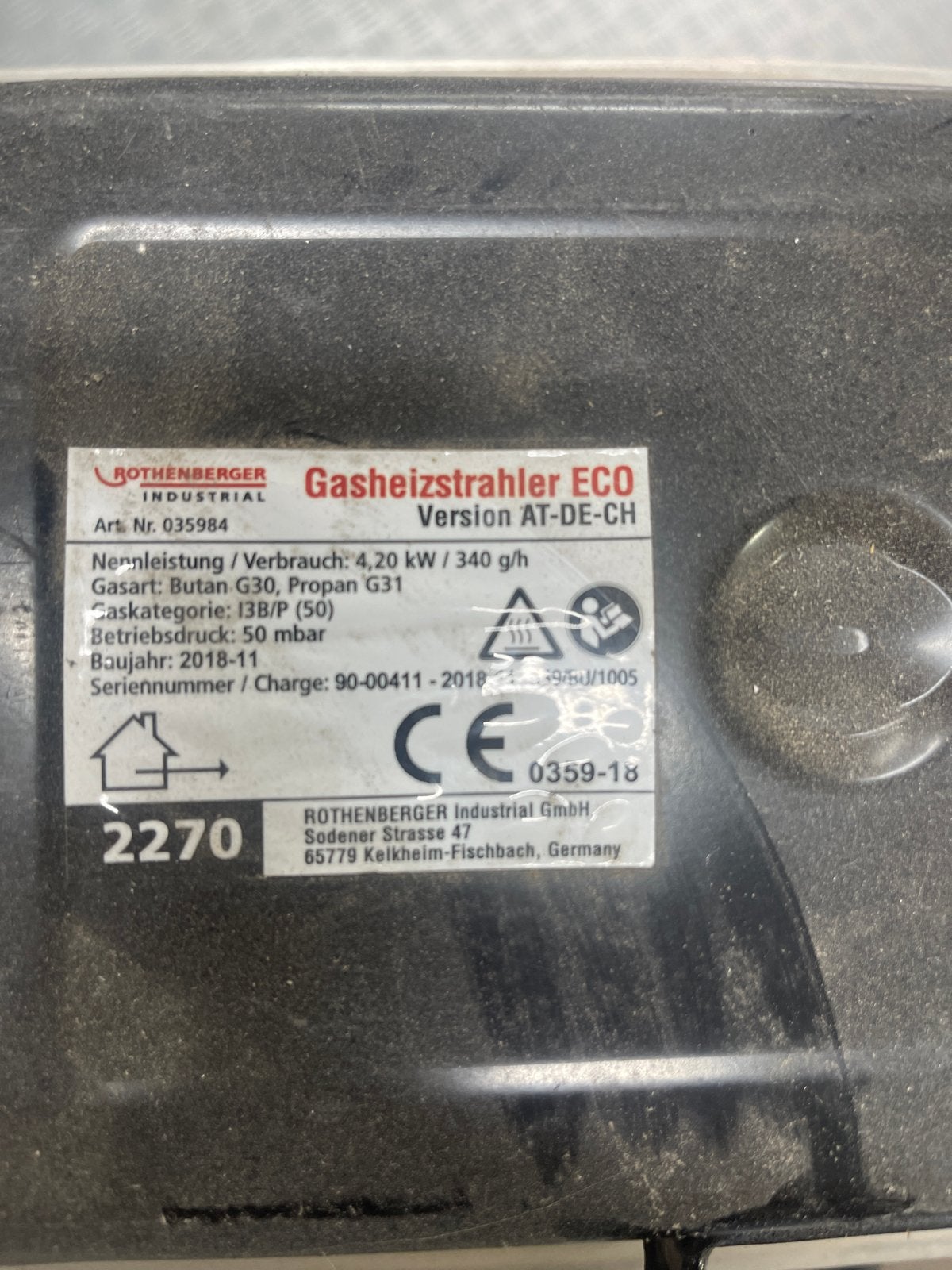 Rothenberger Gasheizstrahler ECO - Krachtige Gasheater, Gebruikt, Minder dan 30 cm, Kachel, Minder dan 60 cm