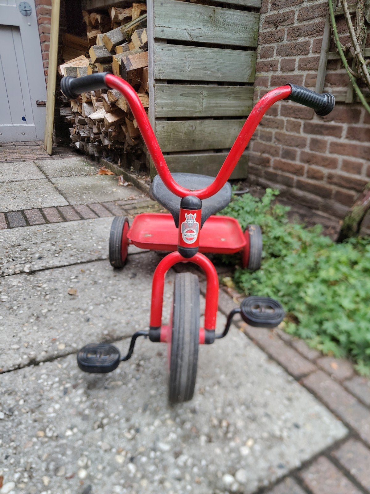 Winther driewieler met bakje - rood, Ophalen, Gebruikt