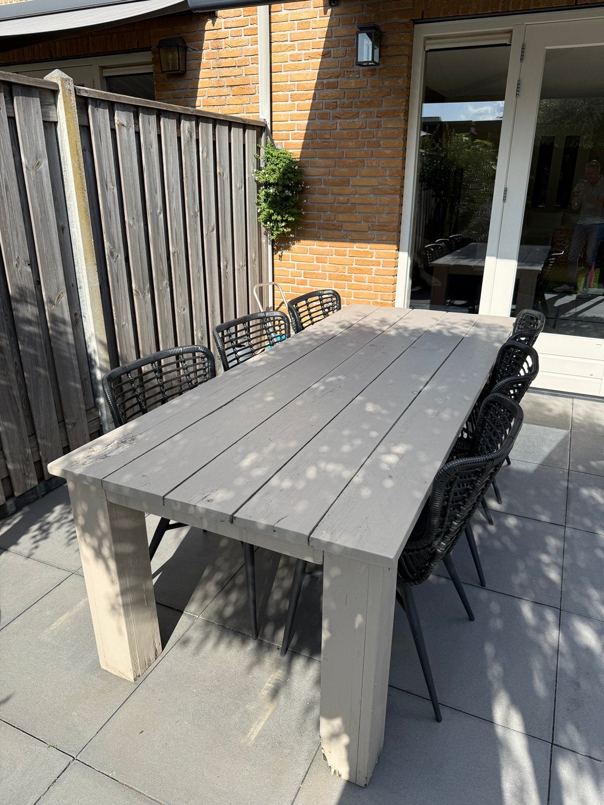 Tuintafel steigerhout 240x100, Tuin en Terras, Ophalen, Gebruikt, Rechthoekig, Hout