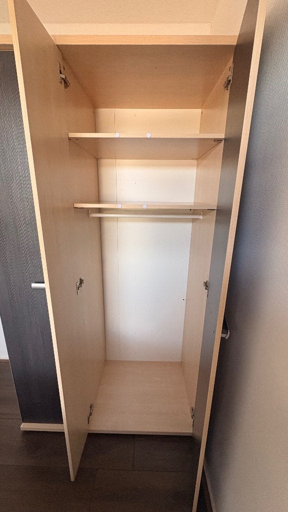 slaapkamer set: bed en kast., Met deur(en), Gebruikt, 100 tot 150 cm, Ophalen of Verzenden