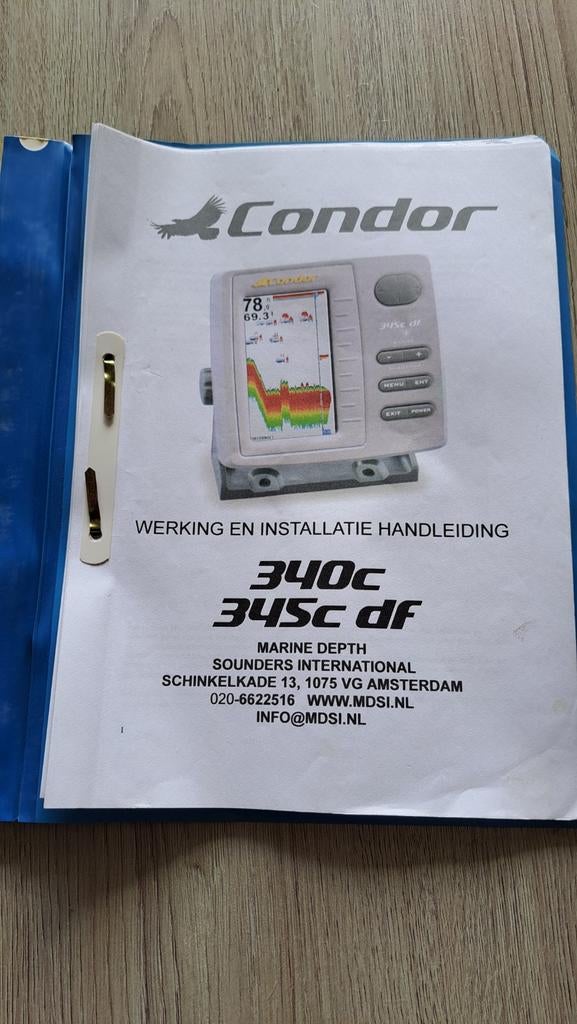 Condor 345c df kleuren fishfinder met transducer, Ophalen