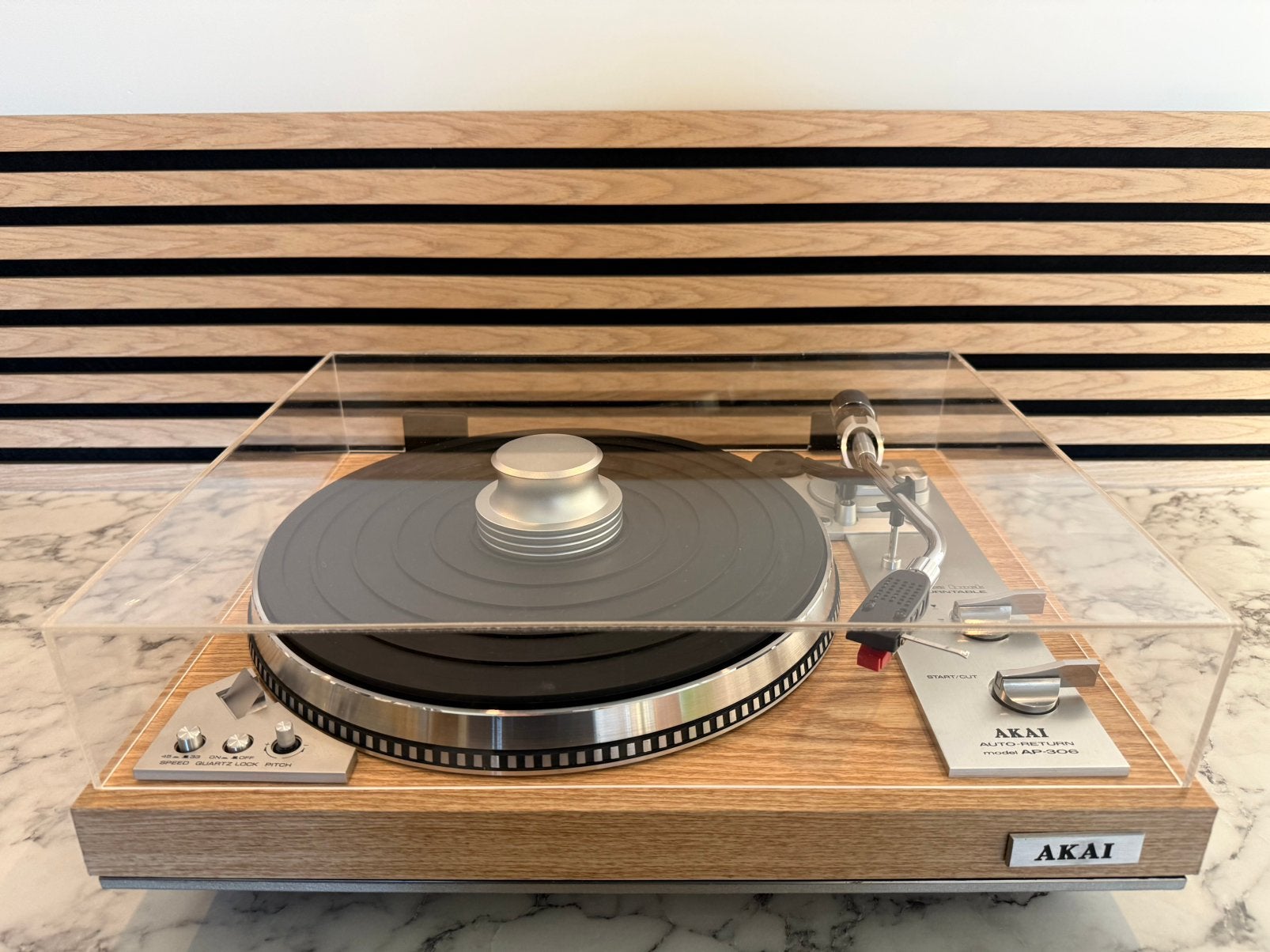 Akai AP-306, nieuwstaat, revisie, puck en 1 jaar garantie, Ophalen, Contact@vintageaudiobreda.nl, Pitch-regelaar, Zo goed als nieuw