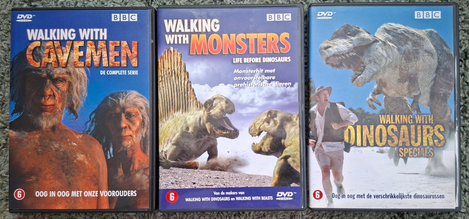 3 x BBC DVDS. WALKING WITH DINOSAURS  o.a. SAMEN 5 EURO., Alle leeftijden, Ophalen of Verzenden, Zo goed als nieuw, Natuur