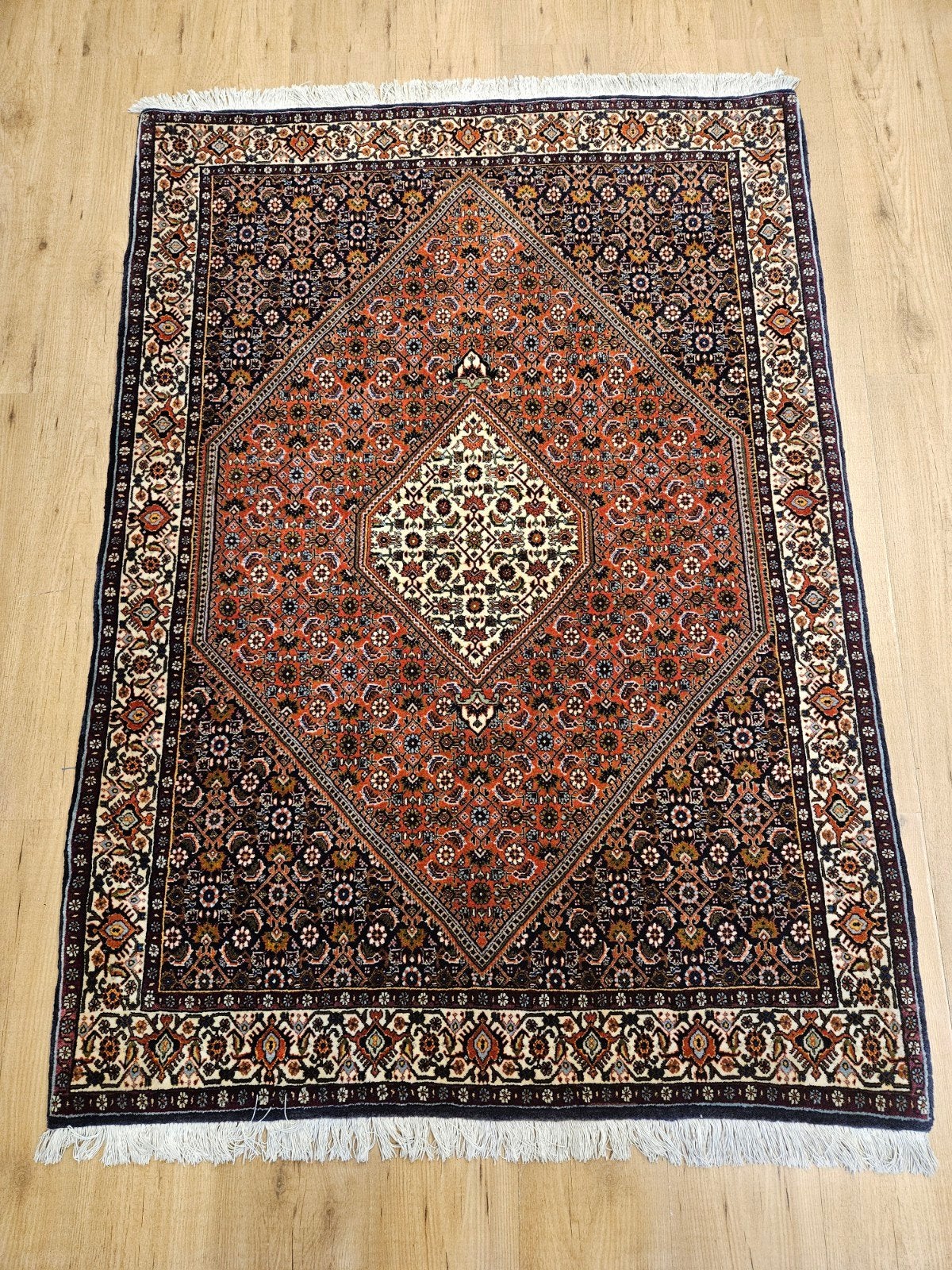 Vintage handgeknoopt perzisch tapijt bidjar 170x118, Info@SlatsAntiek.nl, 100 tot 150 cm, Perzisch, Ophalen of Verzenden