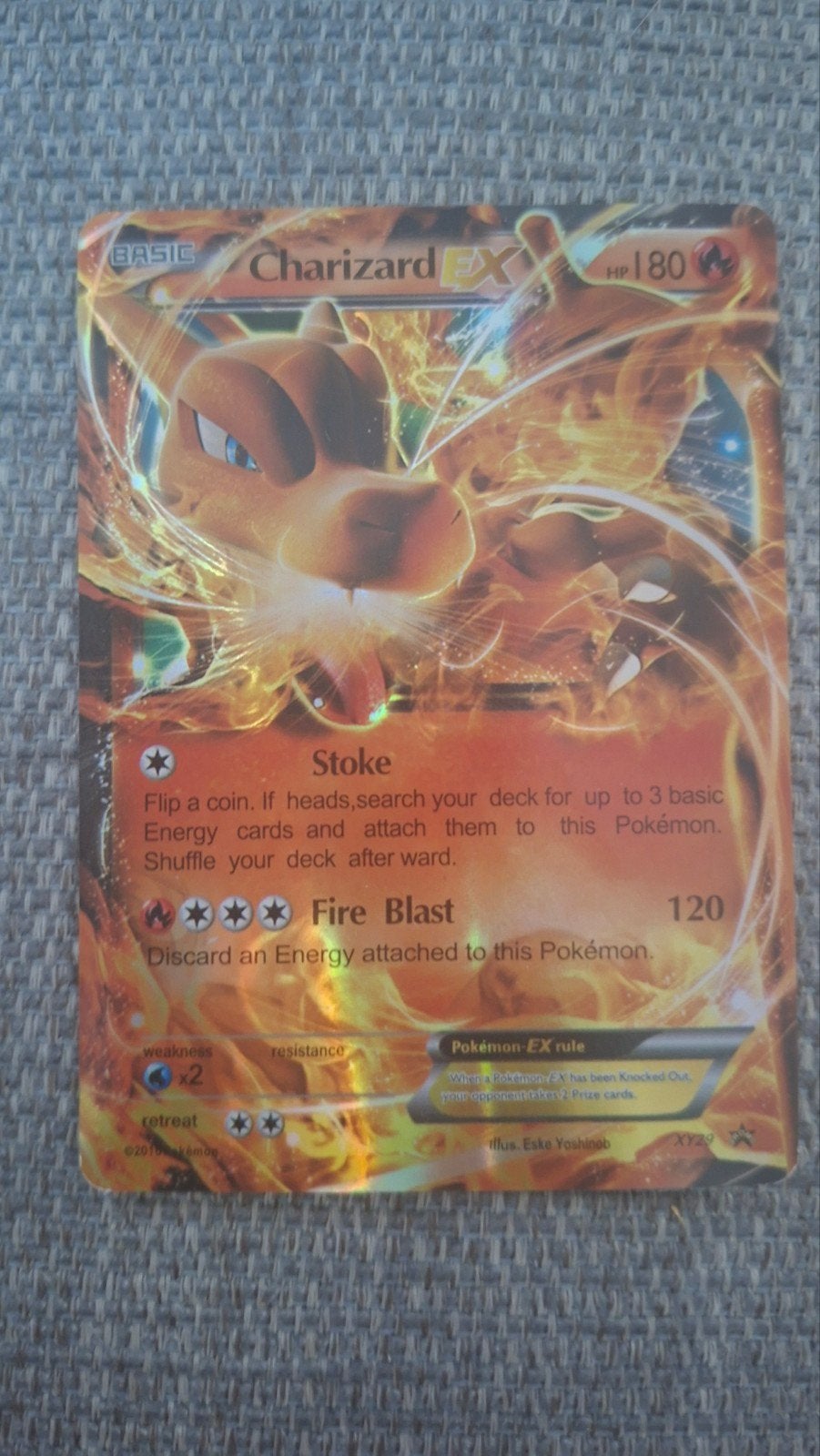 Charizard EX Pokémon Kaart - Basic HP 180 Foil, Ophalen of Verzenden, Zo goed als nieuw, Losse kaart, Foil