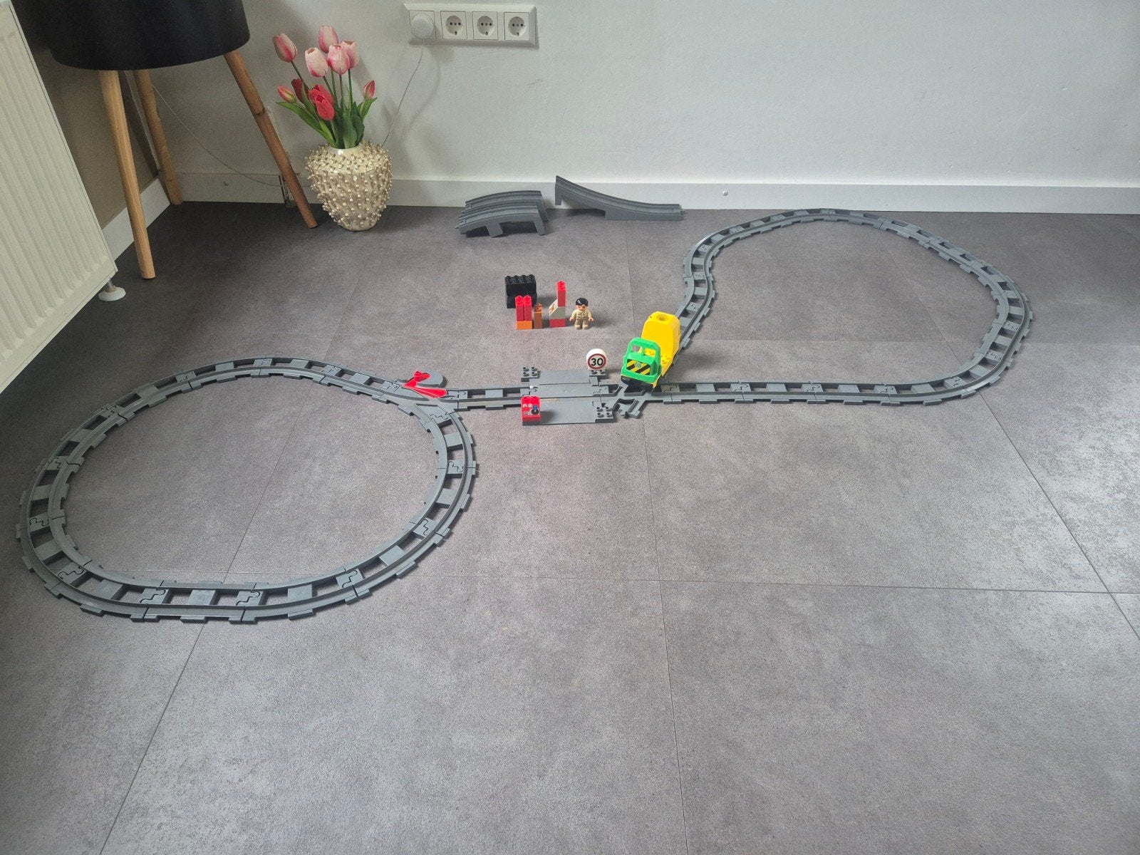 Duplo Trein Set met Zelfrijdende Trein en Rails, Gebruikt, Ophalen of Verzenden, Duplo, Inclusief accessoires