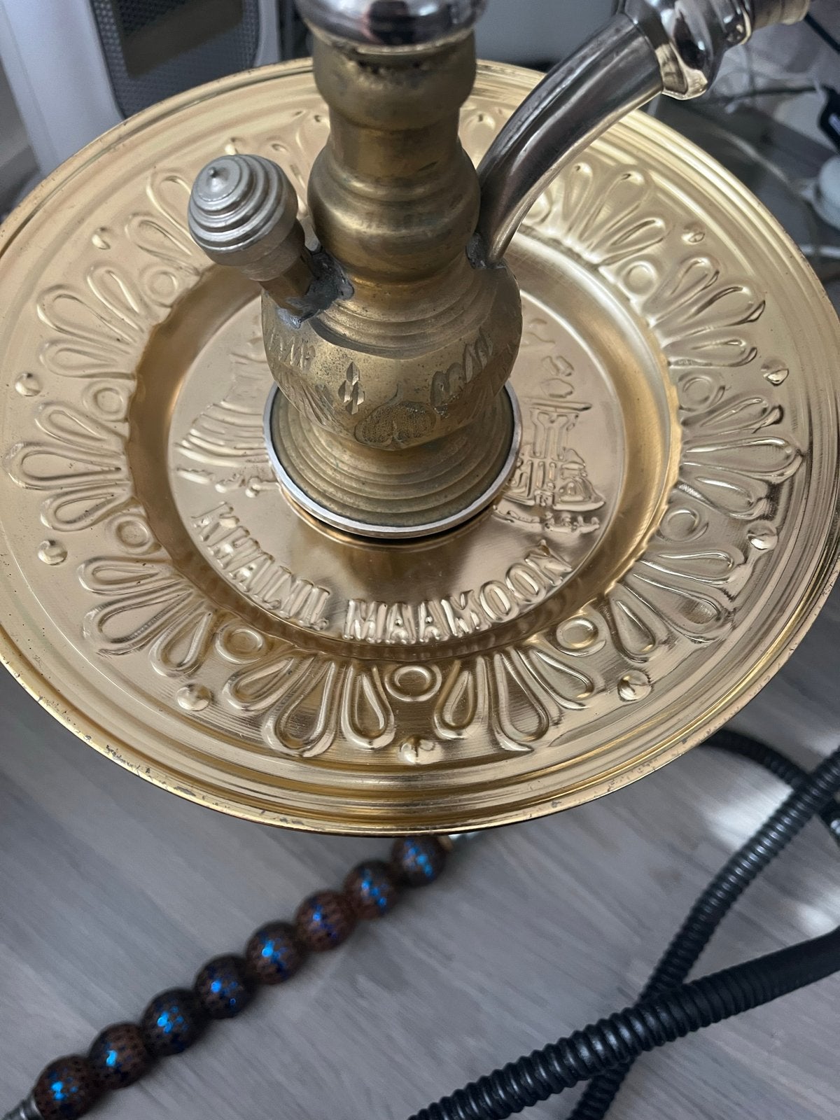 Khalil Maamoon Shisha / Waterpijp - Goud/Zilver, Gebruikt, Ophalen of Verzenden, Oosters, Goud