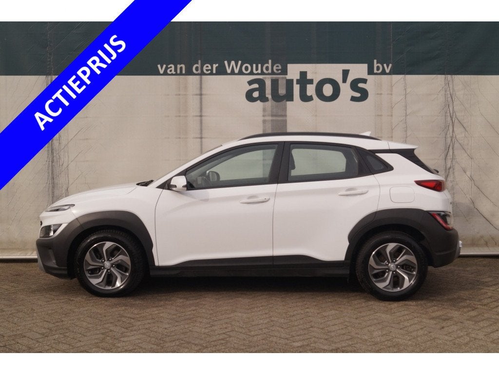 Hyundai KONA 1.6 GDI Automaat Hybrid Comfort Smart -NAVI-ECC, Auto's, Hyundai, Stof, Gebruikt, Euro 6, Wit